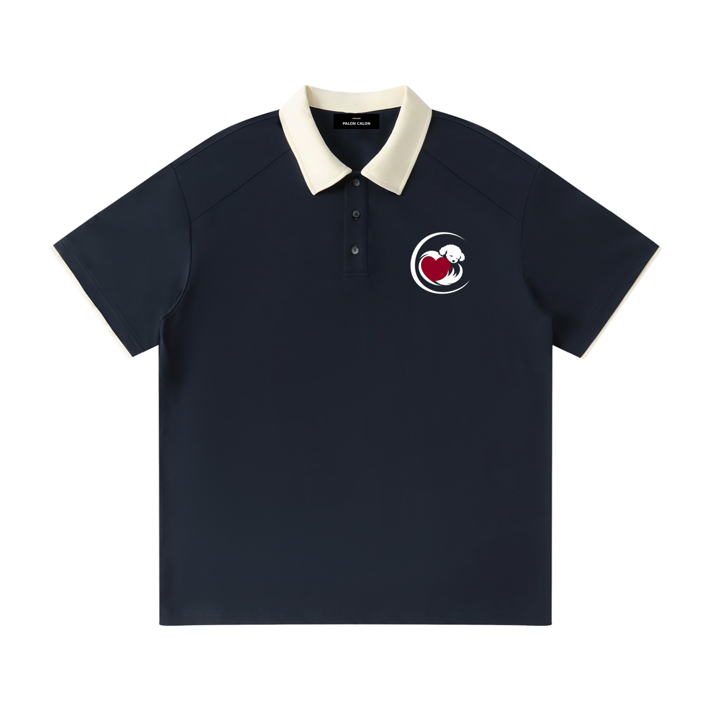 Contrast Collar Raglan Polo Shirt
