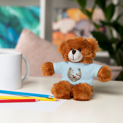 Brown Teddy Bear with Horseshoe Tee — Lucky Love Plush Gift