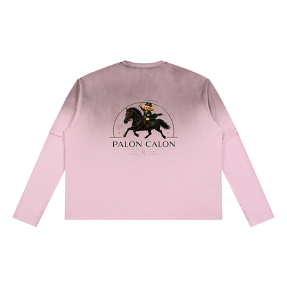 ユニセックス ヴィンテージウォッシュ レイヤード ロングスリーブ Tシャツ — Unisex Vintage Wash Layered Long-Sleeve T-Shirt