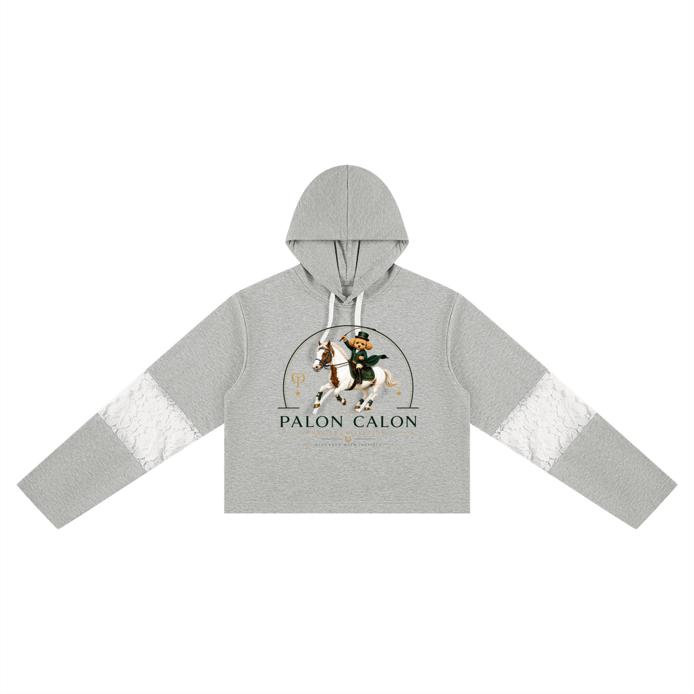 Women’s Cropped Lace-Panel Hoodie