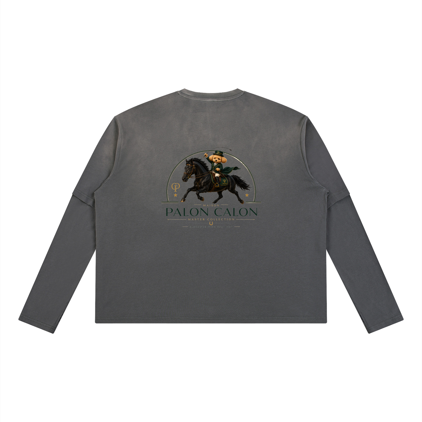 ユニセックス ヴィンテージウォッシュ レイヤード ロングスリーブ Tシャツ — Unisex Vintage Wash Layered Long-Sleeve T-Shirt