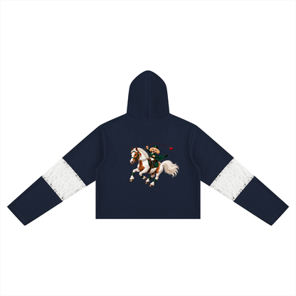 EQUESTRIAN CALON | レースパネルクロップドフーディー（レディース） / Women's Cropped Lace-Panel Hoodie