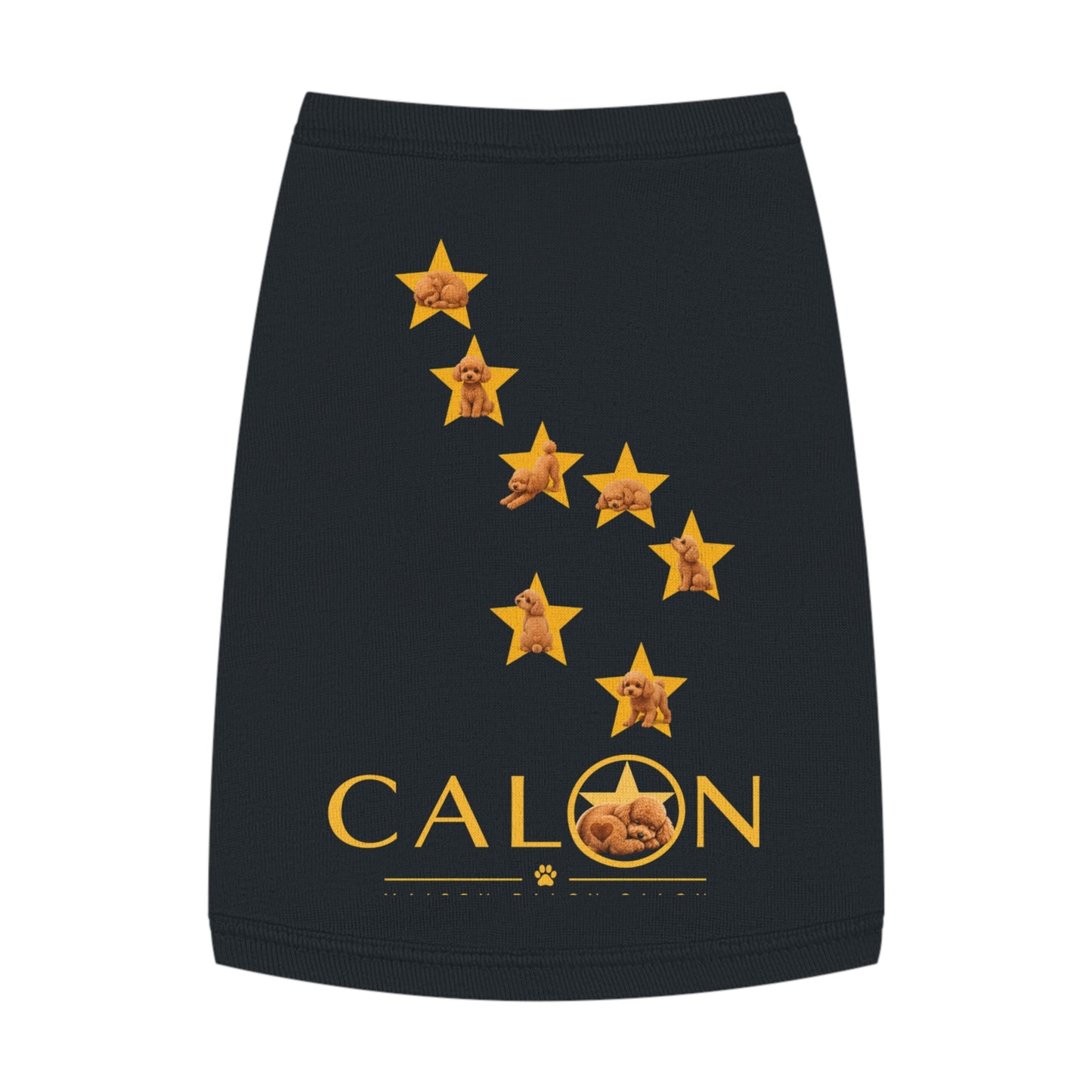 CALON ペット タンクトップ — Gold Star Paw Print Dog Shirt