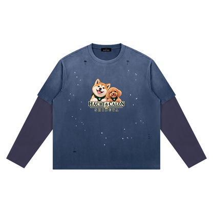 Unisex Vintage Wash Distressed Layer T-Shirt