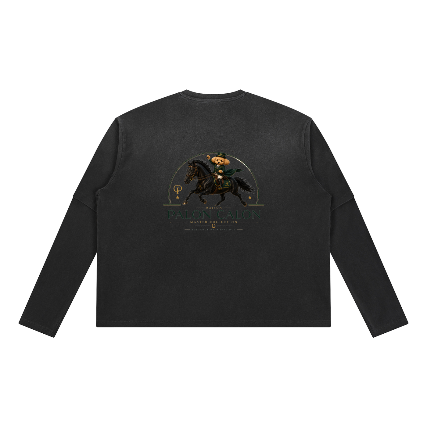 ユニセックス ヴィンテージウォッシュ レイヤード ロングスリーブ Tシャツ — Unisex Vintage Wash Layered Long-Sleeve T-Shirt