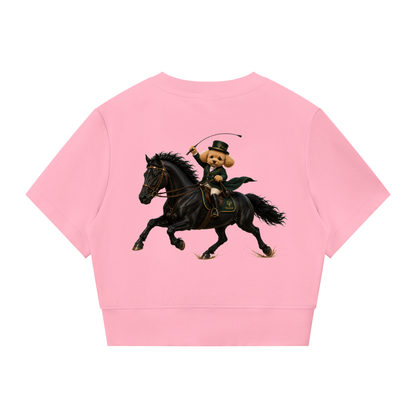 ウィメンズ パネリング フルジップ クロップT — Women's Paneling Full-Zip Crop T-Shirt