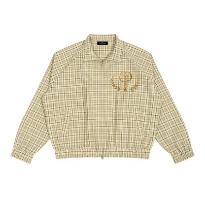 ユニセックス プレイド フルジップ トラックジャケット — Unisex Plaid Full-Zip Track Jacket
