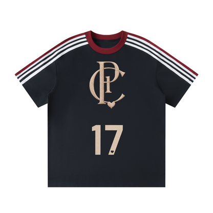 NUMBER 17 | ユニセックス カラーブロック ストライプ Tシャツ | Unisex Colorblock Striped T-Shirt
