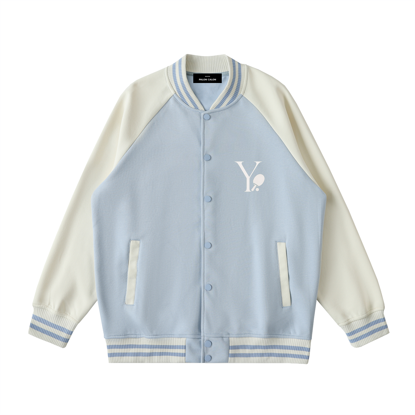 ユニセックス ツートーン ラグラン バーシティジャケット — Unisex Two-Tone Raglan Varsity Jacket