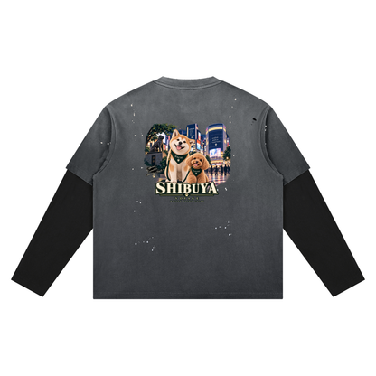 Unisex Vintage Wash Distressed Layer T-Shirt