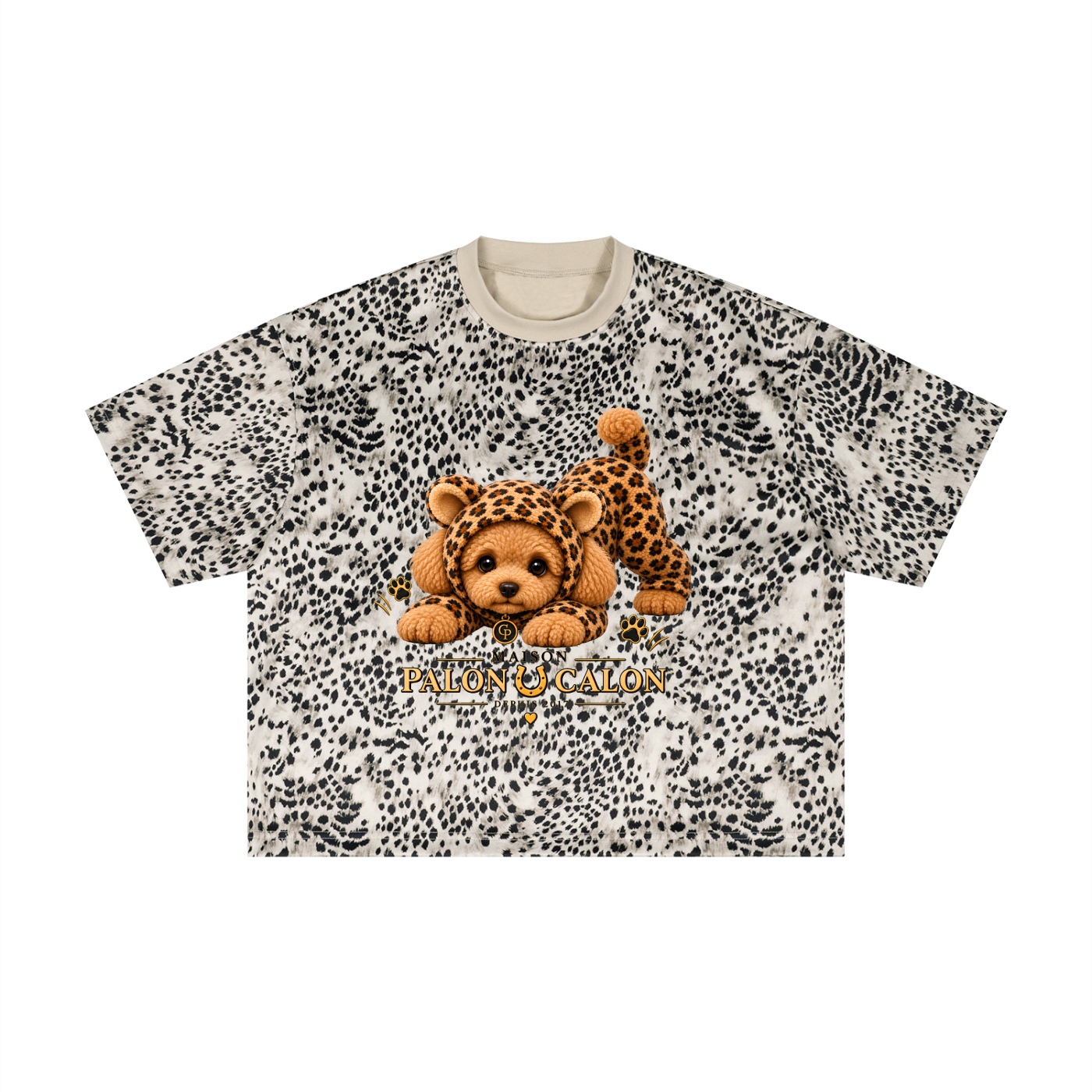 Unisex Leopard Print Boxy T-Shirt