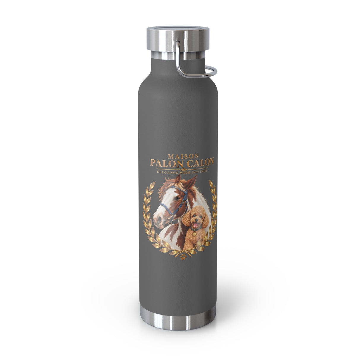 EQUESTRIAN CALON | 保温ボトル ホース＆ドッグ ローレル | Insulated Water Bottle Horse & Dog Laurel 22oz