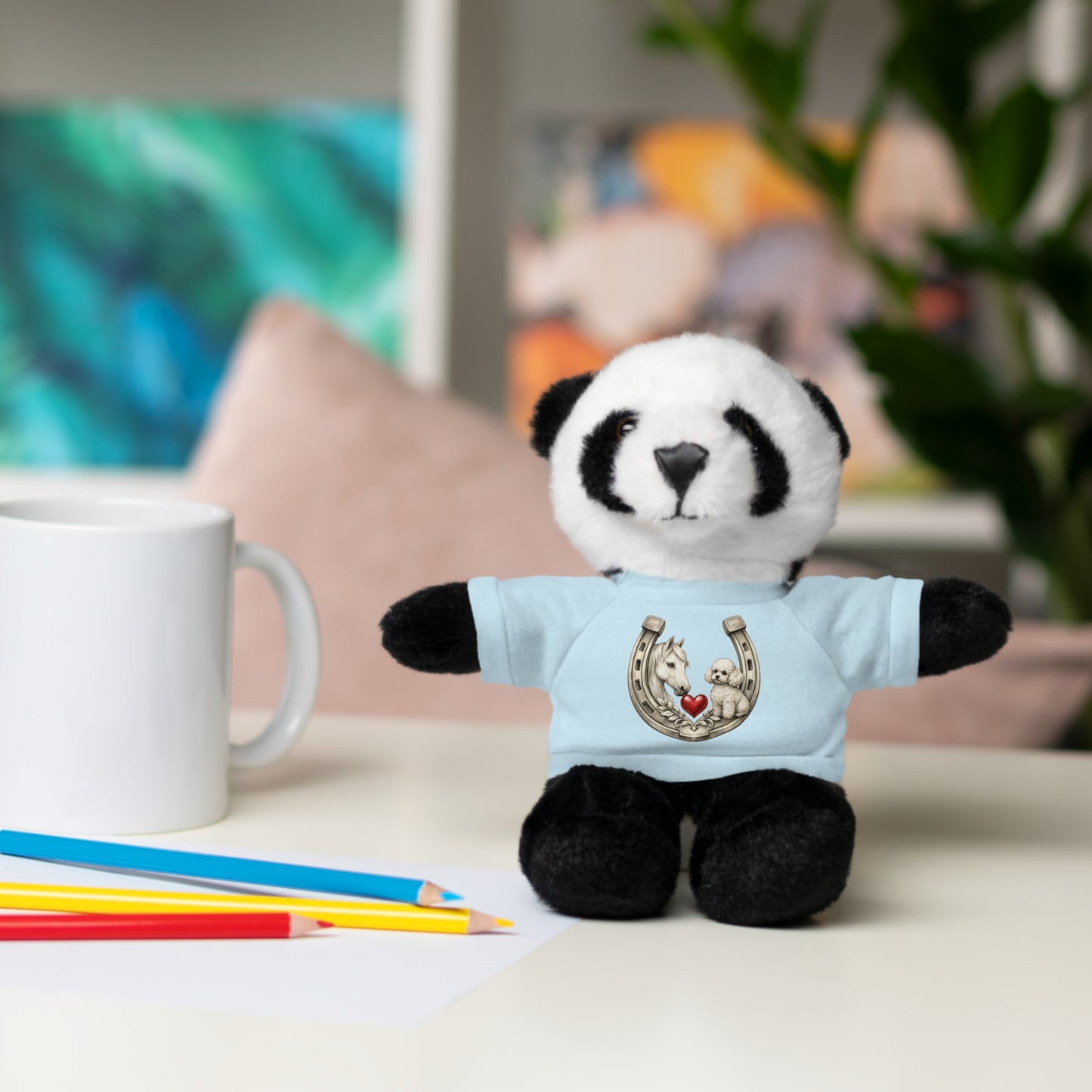 Brown Teddy Bear with Horseshoe Tee — Lucky Love Plush Gift