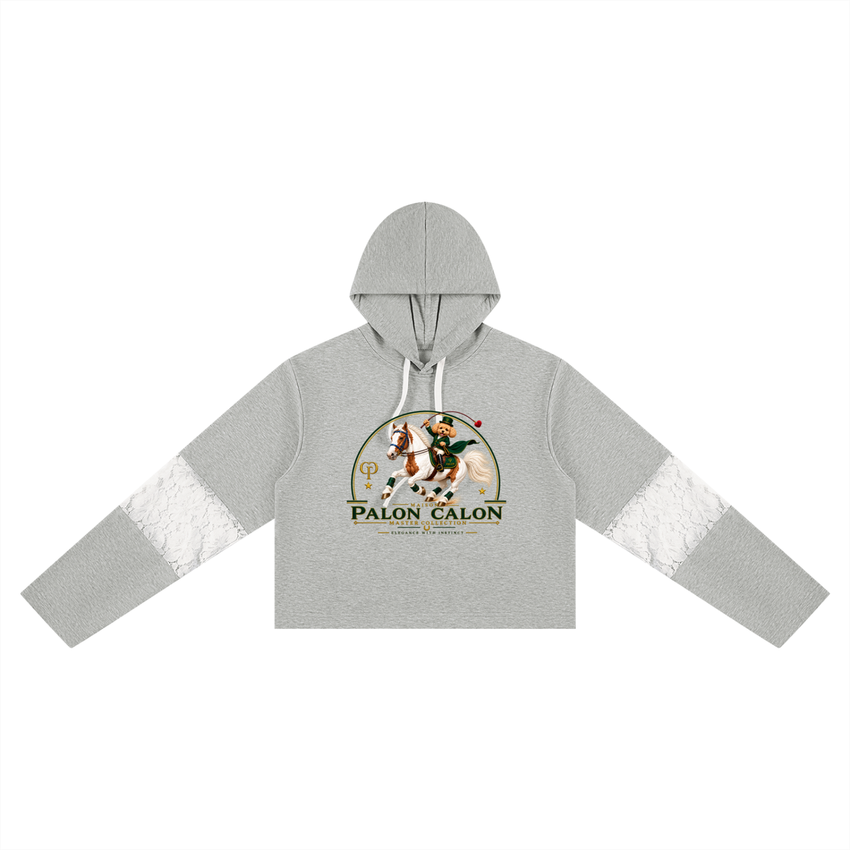 EQUESTRIAN CALON | レースパネルクロップドフーディー（レディース） / Women's Cropped Lace-Panel Hoodie