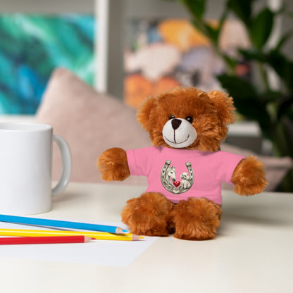 Brown Teddy Bear with Horseshoe Tee — Lucky Love Plush Gift