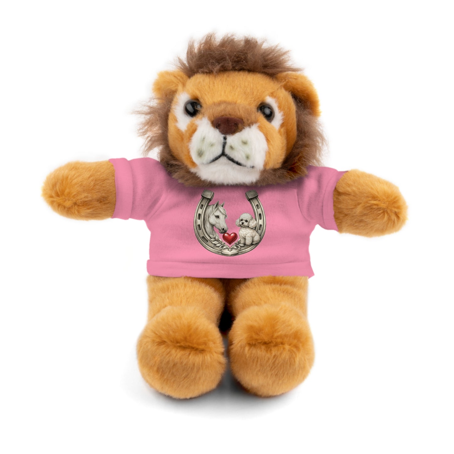 Brown Teddy Bear with Horseshoe Tee — Lucky Love Plush Gift