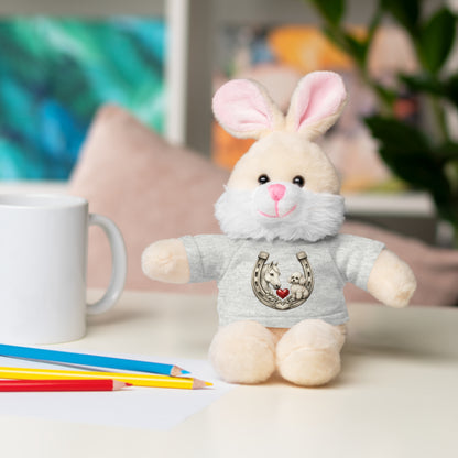 Brown Teddy Bear with Horseshoe Tee — Lucky Love Plush Gift