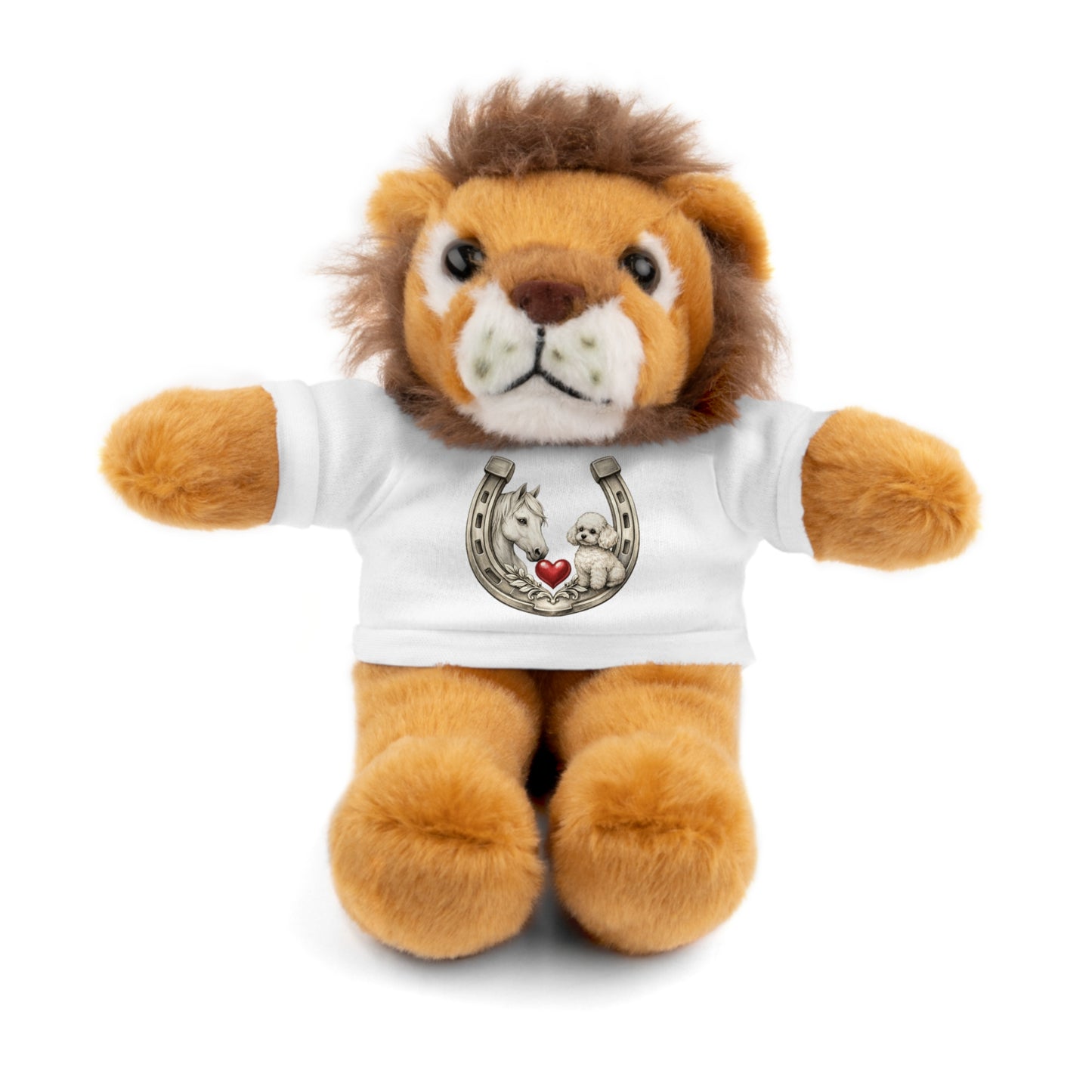 Brown Teddy Bear with Horseshoe Tee — Lucky Love Plush Gift