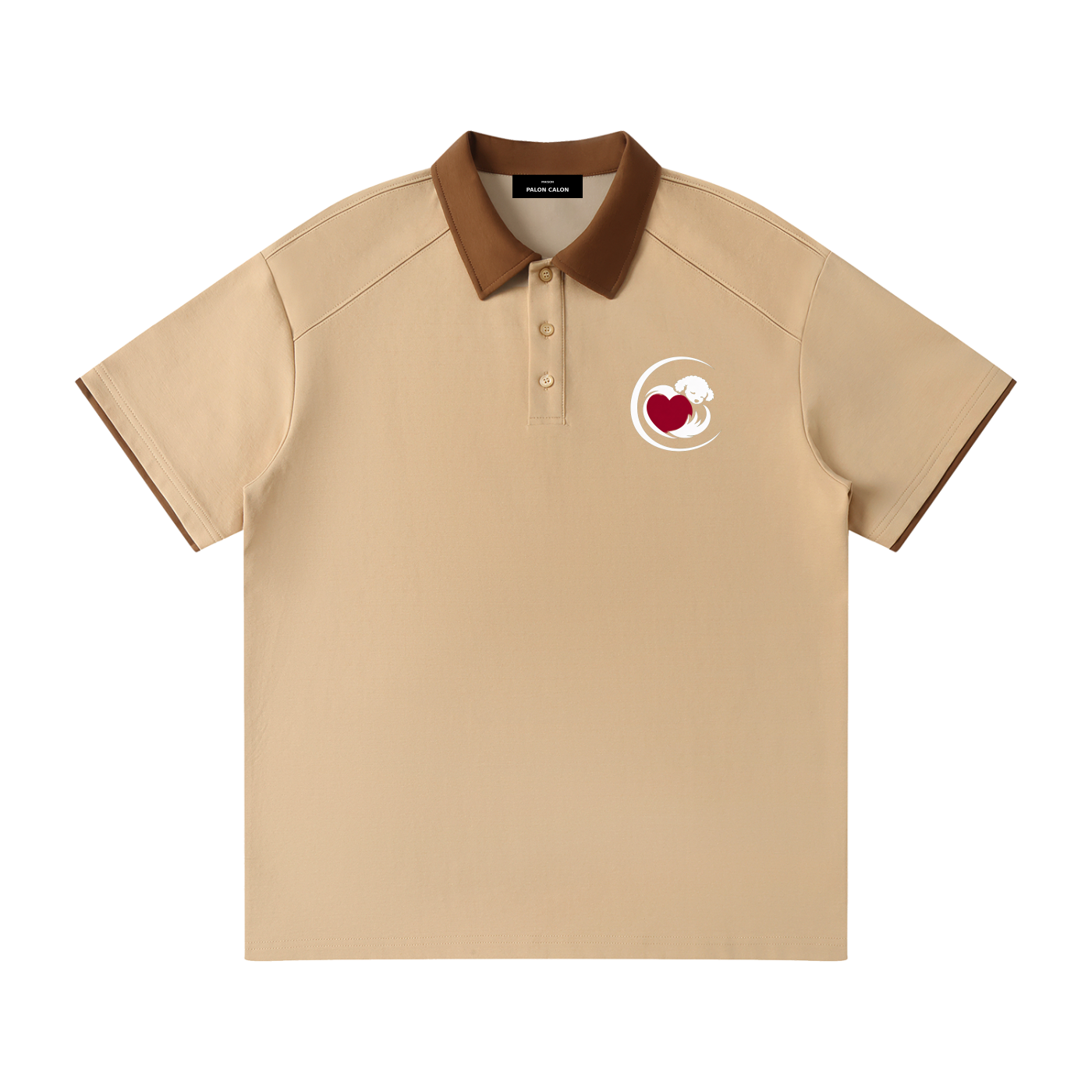Contrast Collar Raglan Polo Shirt