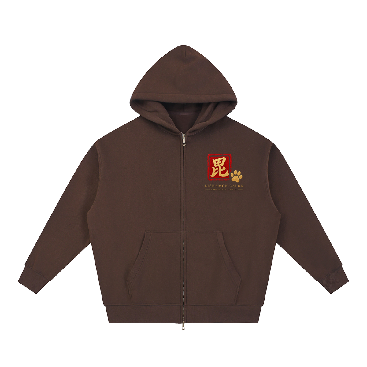 KAGURAZAKA | オーバーサイズ フリース ボクシー フーディー毘沙門 | Oversized Fleece Boxy Hoodie