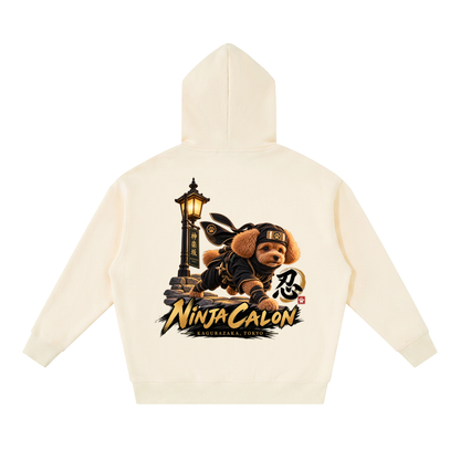 KAGURAZAKA | オーバーサイズ フリース ボクシー フーディー忍者 | Oversized Fleece Boxy Hoodie