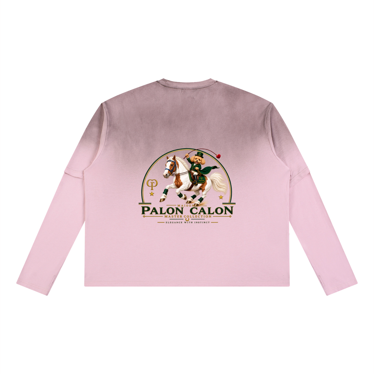 EQUESTRIAN CALON | ユニセックス ヴィンテージウォッシュ レイヤード ロングスリーブ Tシャツ — Unisex Vintage Wash Layered Long-Sleeve T-Shirt