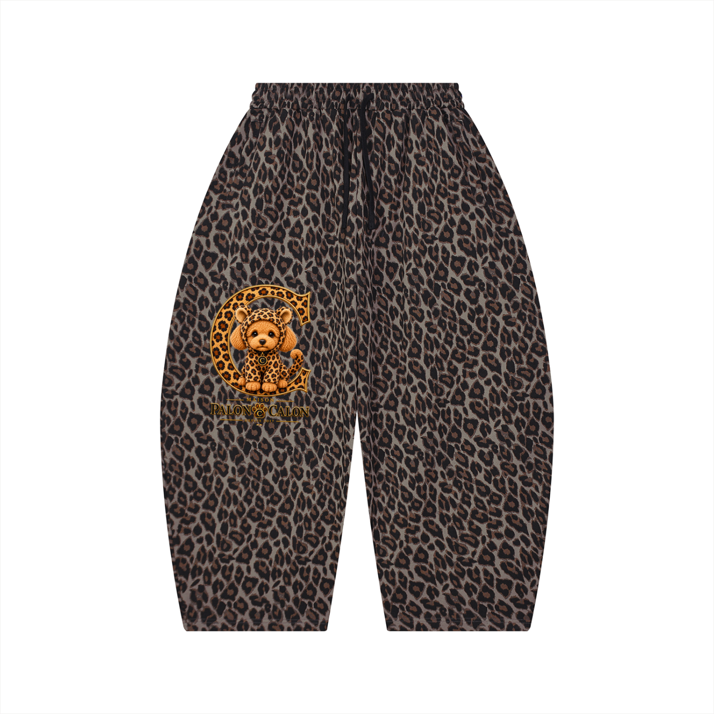 Unisex Leopard Barrel Leg Sweatpants