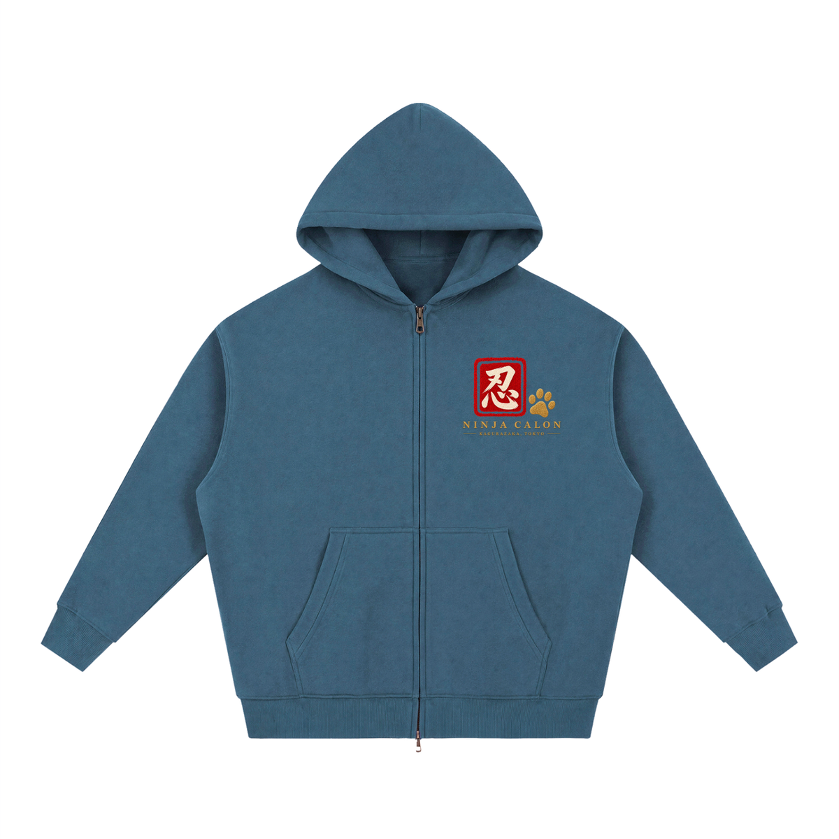 KAGURAZAKA | オーバーサイズ フリース ボクシー フーディー忍者 | Oversized Fleece Boxy Hoodie
