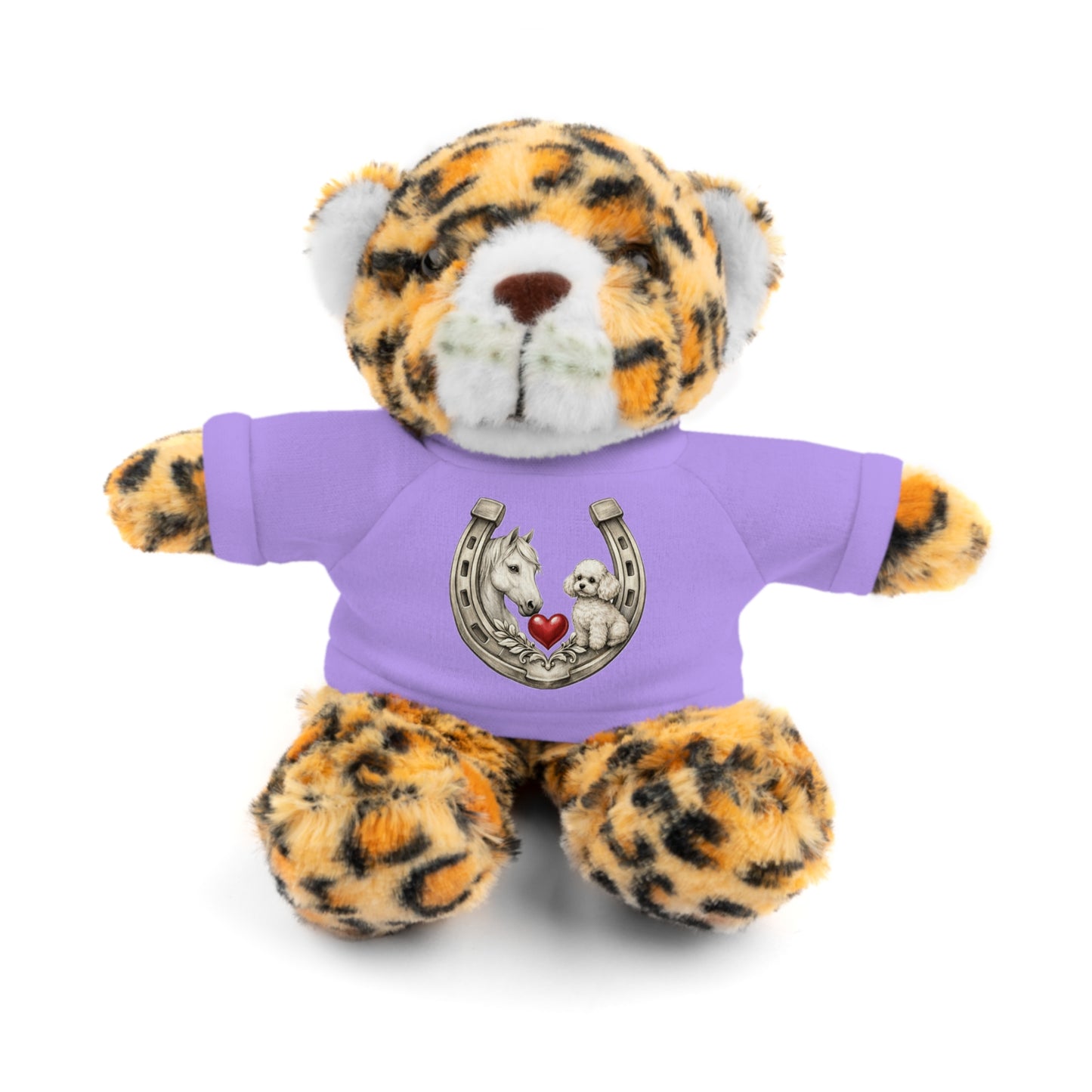 Brown Teddy Bear with Horseshoe Tee — Lucky Love Plush Gift