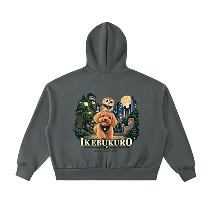 IKEBUKURO | フリース裏地 ボックスシルエット フルジップパーカー / Fleeced Full-Zip Boxy Hoodie