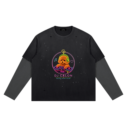 ユニセックス ヴィンテージウォッシュ ディストレスド レイヤーティー — Unisex Vintage Wash Distressed Layer T-Shirt