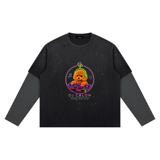 ユニセックス ヴィンテージウォッシュ ディストレスド レイヤーティー — Unisex Vintage Wash Distressed Layer T-Shirt
