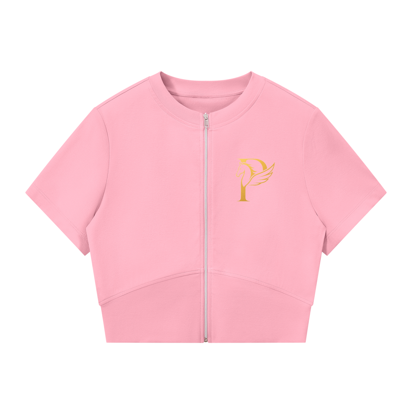 ウィメンズ パネリング フルジップ クロップT — Women's Paneling Full-Zip Crop T-Shirt