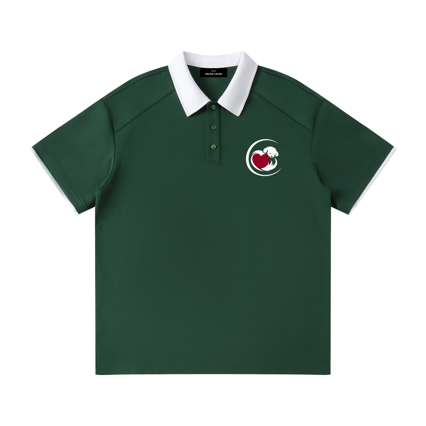 Contrast Collar Raglan Polo Shirt