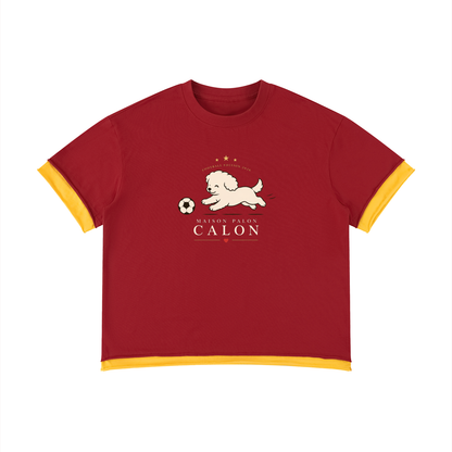 Unisex Boxy Color Block T-Shirt