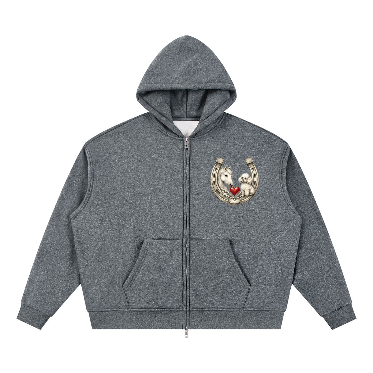 EQUESTRIAN CALON | スパークルズ フルジップ ボクシーフーディー（ユニセックス）/ Unisex Sparkles Full-Zip Boxy Hoodie
