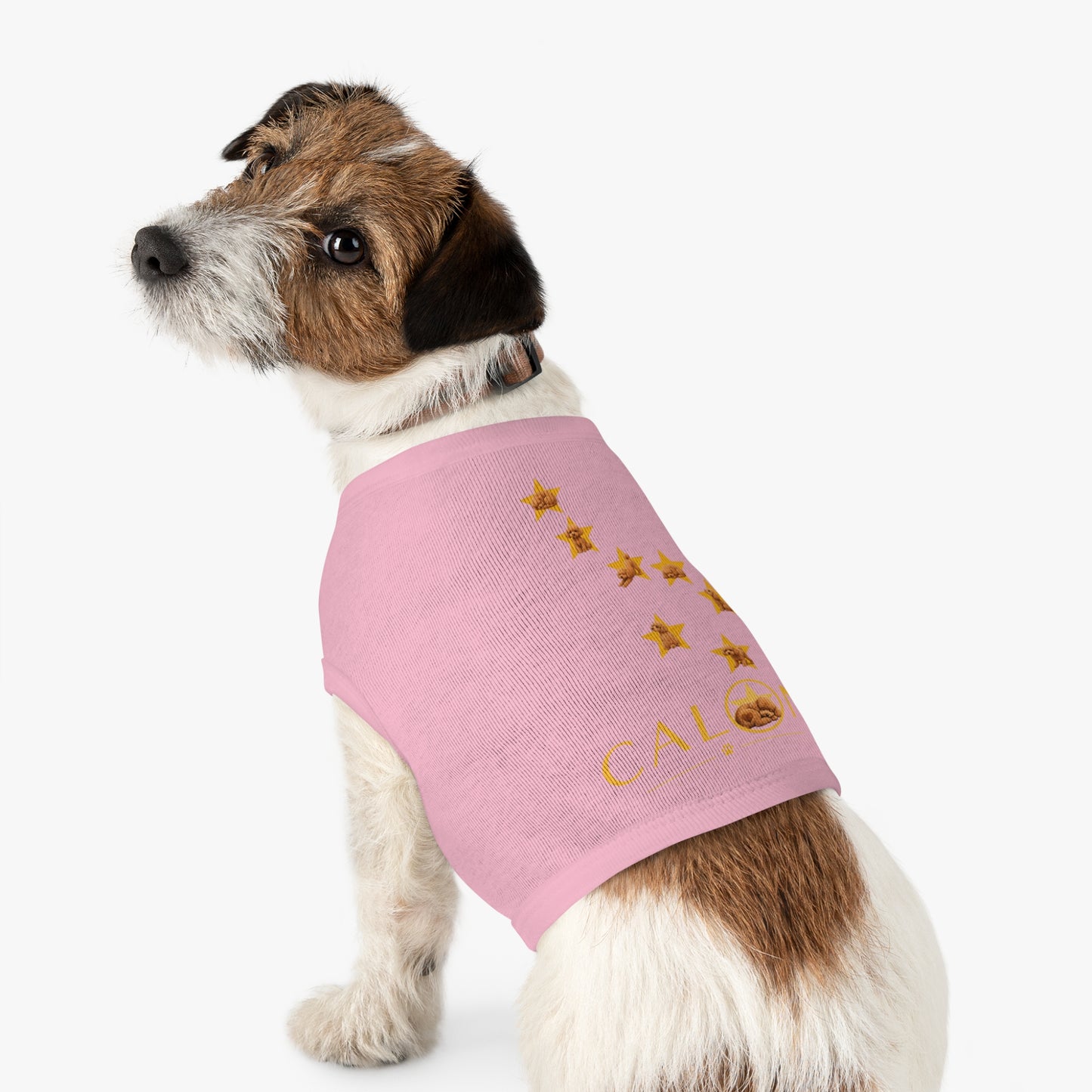 CALON ペット タンクトップ — Gold Star Paw Print Dog Shirt