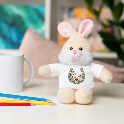 Brown Teddy Bear with Horseshoe Tee — Lucky Love Plush Gift
