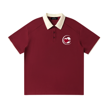 Contrast Collar Raglan Polo Shirt