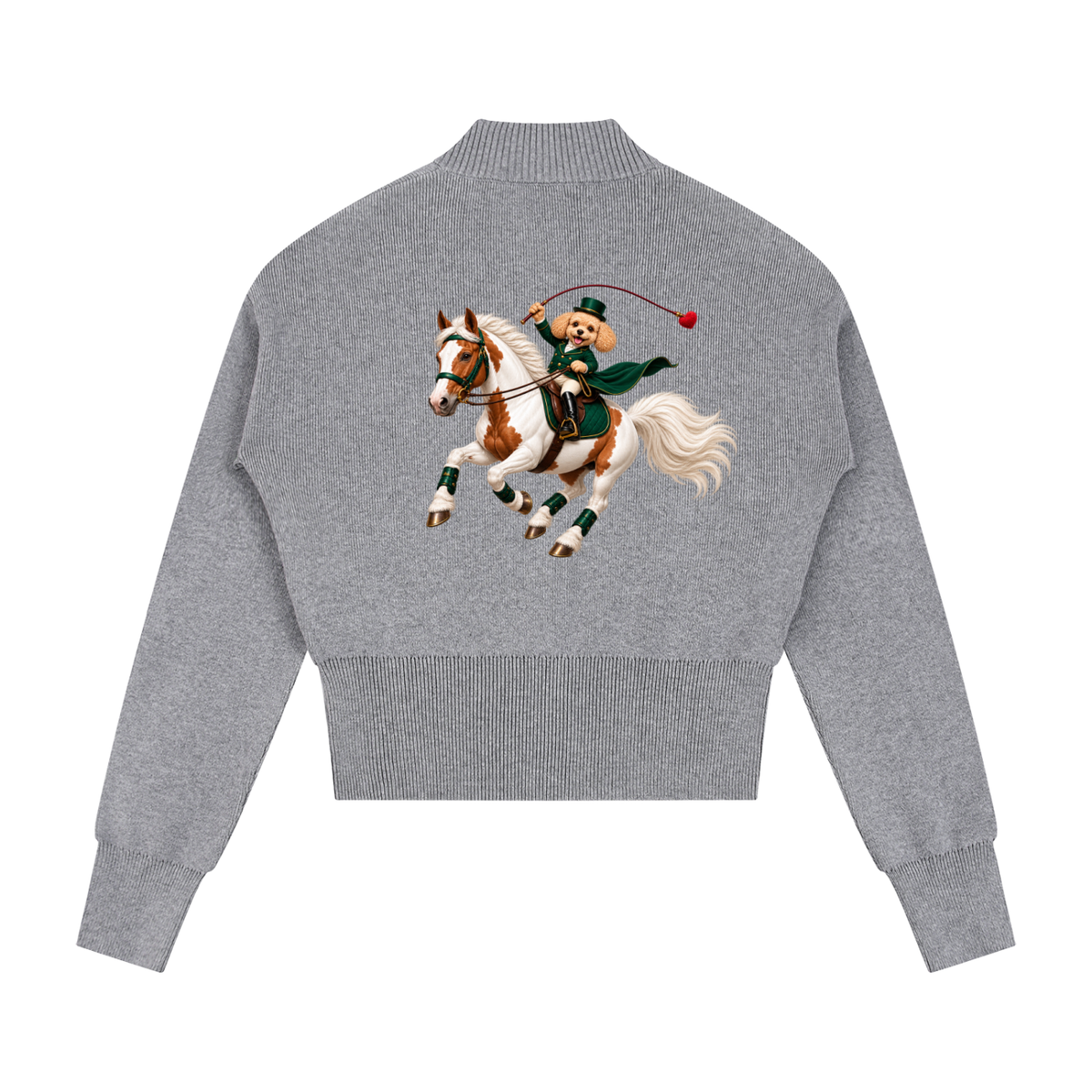 EQUESTRIAN CALON | ウィメンズ モックネック ジップアップ カーディガン — Women's Mock Neck Zip-Up Cardigan