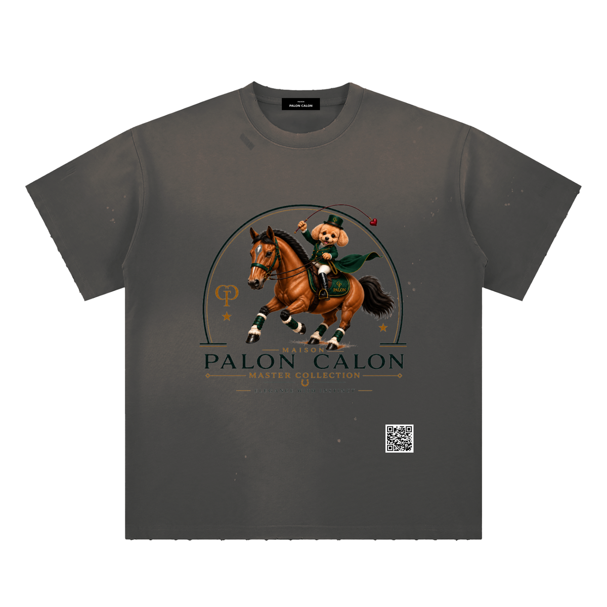 EQUESTRIAN CALON | ハンドフレイヤード サンフェード ペイントスプラッター Tシャツ / Hand-Frayed Sunfade Paint Splatter T-Shirt