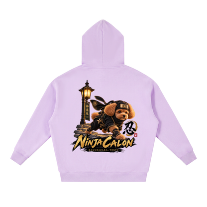 KAGURAZAKA | オーバーサイズ フリース ボクシー フーディー忍者 | Oversized Fleece Boxy Hoodie
