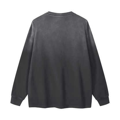 ユニセックス グラデーション ウォッシュ ロングスリーブ Tシャツ | 色の流れを、軽やかにまとわせる