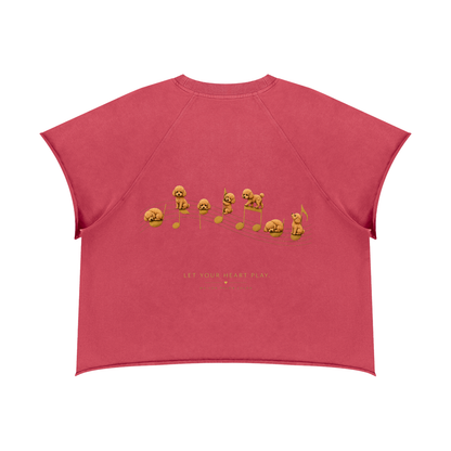 ヴィンテージウォッシュ ローエッジ Tシャツ — ユニセックス