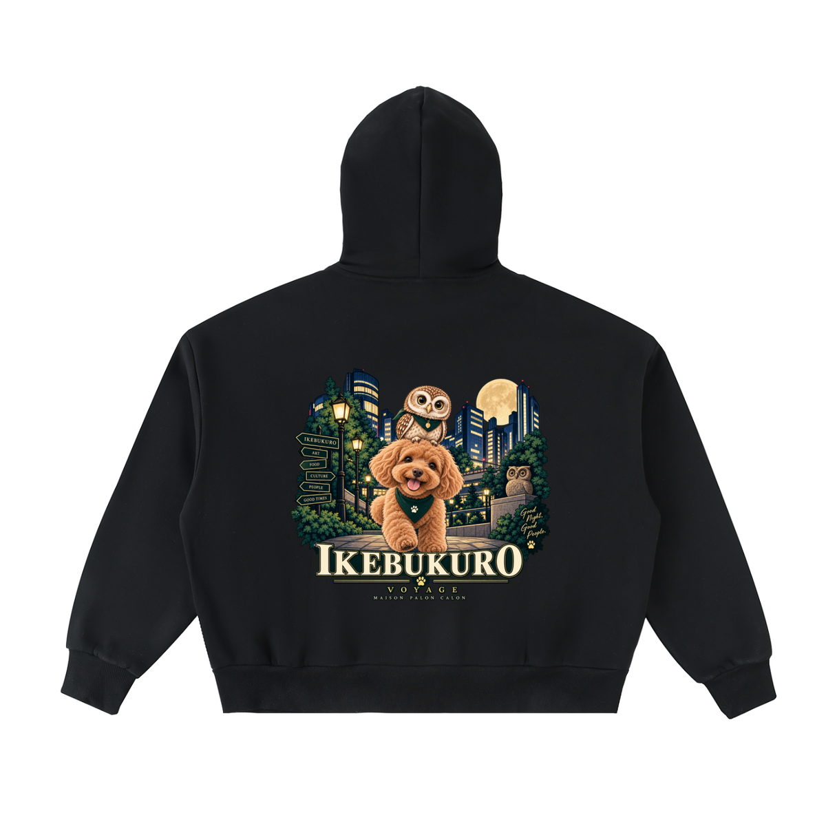 IKEBUKURO | フリース裏地 ボックスシルエット フルジップパーカー / Fleeced Full-Zip Boxy Hoodie