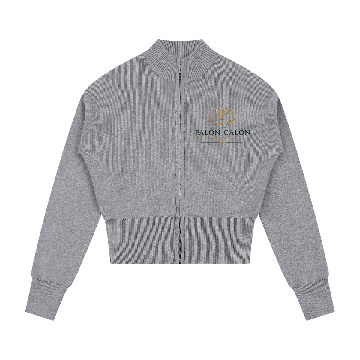 EQUESTRIAN CALON | ウィメンズ モックネック ジップアップ カーディガン — Women's Mock Neck Zip-Up Cardigan