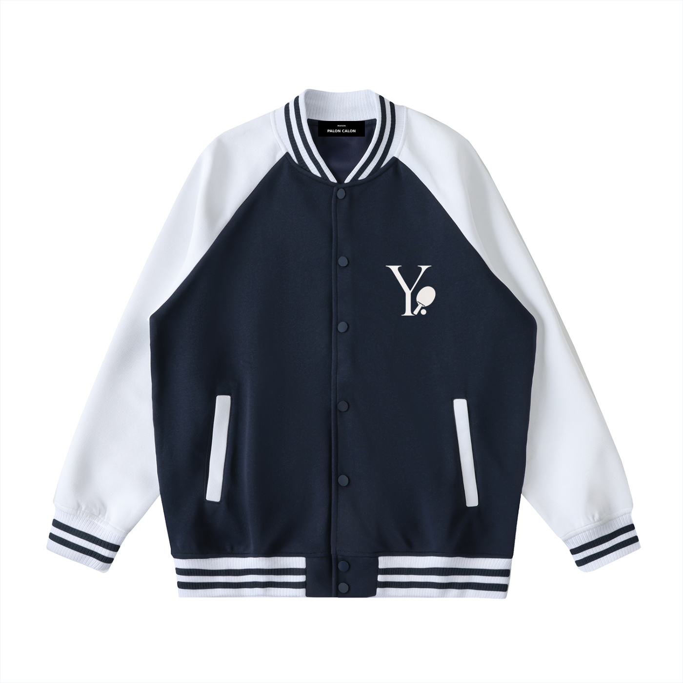 ユニセックス ツートーン ラグラン バーシティジャケット — Unisex Two-Tone Raglan Varsity Jacket