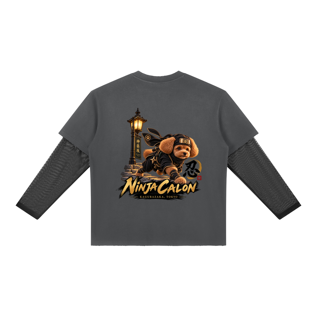 KAGURAZAKA | ユニセックス サンフェード レイヤー Tシャツ忍者 / Unisex Sunfade Layer T-Shirt