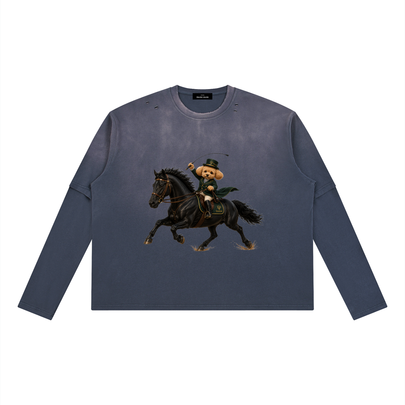 ユニセックス ヴィンテージウォッシュ レイヤード ロングスリーブ Tシャツ — Unisex Vintage Wash Layered Long-Sleeve T-Shirt