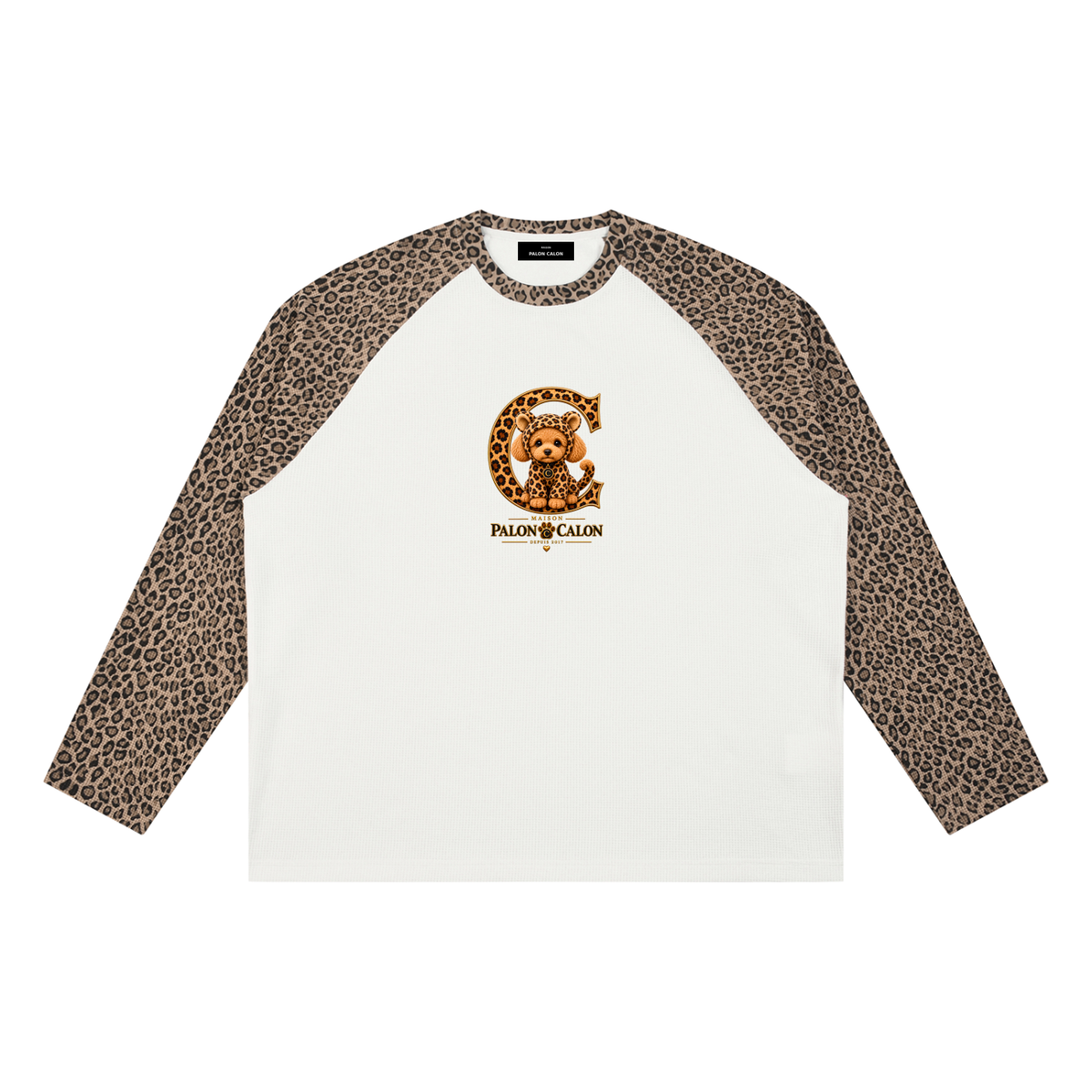LEOPARD | レオパード柄 パネル ラグランスリーブ Tシャツ（ユニセックス）/ Unisex Leopard Panel Raglan Sleeve T-Shirt